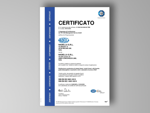 NADELLA Certificazione ISO:14001